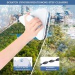 Magnetic Windshield Cleaner Tool,Double-Sided Window Brush Glass Wiper Cleaning Tools,Outside Glass Wiper,Magnetic Windshield Cleaner for High Rise Car Glazed with Anti Falling Rope (1, A)