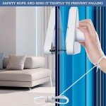 Magnetic Windshield Cleaner Tool,Double-Sided Window Brush Glass Wiper Cleaning Tools,Outside Glass Wiper,Magnetic Windshield Cleaner for High Rise Car Glazed with Anti Falling Rope (1, A)
