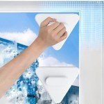 Magnetic Windshield Cleaner Tool,Double-Sided Window Brush Glass Wiper Cleaning Tools,Outside Glass Wiper,Magnetic Windshield Cleaner for High Rise Car Glazed with Anti Falling Rope (1, A)