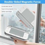 Magnetic Windshield Cleaner Tool,Double-Sided Window Brush Glass Wiper Cleaning Tools,Outside Glass Wiper,Magnetic Windshield Cleaner for High Rise Car Glazed with Anti Falling Rope (3-10mm)