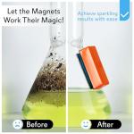 SNOWTREE - BoroBuddy Pro Magnetic Glass Cleaner | Cleans Hard to Reach Stains on Glass, Ceramic, Metal Pieces of All Shapes & Sizes | Glass Pieces, Bottles, Glassware | Free Scrubber Pads | Tangerine