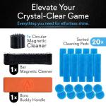 SNOWTREE - BoroBuddy Pro Magnetic Glass Cleaner | Cleans Hard to Reach Stains on Glass, Ceramic, Metal Pieces of All Shapes & Sizes | Glass Pieces, Bottles, Glassware | Free Scrubber Pads | Tangerine