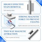 Magnetic Windshield Cleaner Tool, Widen Double-Sided Window Cleaner with Anti-Falling Rope for Glass Thickness 3-5 Inch, Adjustable Magnetic Windshield Cleaner for Car Glazed and Home High Rise Window