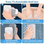 Magnetic Windshield Cleaner Tool,Double-Sided Window Brush Glass Wiper Cleaning Tools,Outside Glass Wiper,Magnetic Windshield Cleaner for High Rise Car Glazed with Anti Falling Rope (3-10mm)
