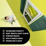 DOCA Telescoping Pole 6-24 Ft - Extension Pole for Cleaning, Feather Duster, Window Washing Kit, Paint Roller, Window Squeegee - High Reach Extendable Kit for Indoor & Outdoor - Squeegee Dual Plane