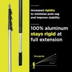 DOCA Telescoping Pole 6-24 Ft - Extension Pole for Cleaning, Feather Duster, Window Washing Kit, Paint Roller, Window Squeegee - High Reach Extendable Kit for Indoor & Outdoor - Squeegee Dual Plane