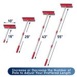 DSV Standard Window Squeegee, 2-in-1 Window Cleaner with 55" Extension Poles, Window Washing Kit, Glass Door Cleaner, Multi-Use Car Windshield Cleaning Tool with Long Handle for High Outdoor Windows