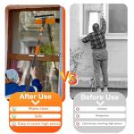 LAANPOLE 26FT Window Squeegee with Extension Pole, 2-in-1 Squeegee for Window Cleaning, Professional Cleaning Kit for Home with 20FT Telescoping Pole for Outdoor Indoor Use