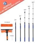 SKGPOLE Squeegee for Window Cleaning Kit with 5-19 Foot Telescoping Extension Pole (26+ Foot Reach), 2 in 1 Window Squeegee, Aluminum Telescopic Extension Pole for Window, Car, Shower Glass Door