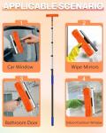 SKGPOLE Squeegee for Window Cleaning Kit with 5-19 Foot Telescoping Extension Pole (26+ Foot Reach), 2 in 1 Window Squeegee, Aluminum Telescopic Extension Pole for Window, Car, Shower Glass Door
