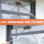 Eazer 89'' Squeegee Window Cleaner 2 in 1 Rotatable Window Cleaning Tool Kit with Extension Pole, Window Washing Equipment with Bendable Head for Indoor/Outdoor Window and Car Glass