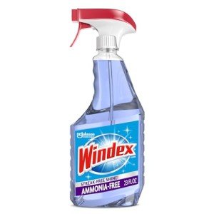 Windex Glass and Window Cleaner Spray Bottle, Ammonia Free, Bottle Made from 100% Recovered Coastal Plastic, Surface Cleaning Spray, Crystal Rain Scent, 23 Fl Oz