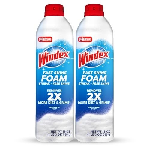 Windex Fast Shine foam glass cleaner (2 pack) is no-drip and cuts dirt 2X faster