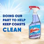 Windex Glass and Window Cleaner Spray Bottle, Ammonia Free, Bottle Made from 100% Recovered Coastal Plastic, Surface Cleaning Spray, Crystal Rain Scent, 23 Fl Oz