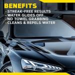 Meguiar's Ultimate Glass Cleaner & Water Repellent - Premium Glass and Window Cleaner for Quick Cleaning with Hydrophobic Technology that Acts as a Rain Repellent Improving Visibility in Rain - 16oz