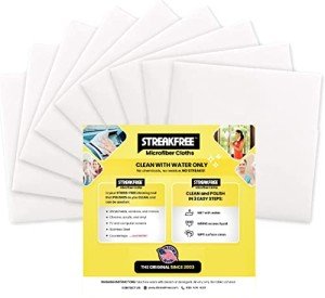 StreakFree "The Next Generation" Microfiber Cloths - 16" x 16" Cloths Leave Surfaces Streak-Free, Spot-Free, Lint-Free and Polished (Pack of 9)