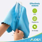 AIDEA Microfiber Glass Cleaning Cloths, 8PK, Premium Microfiber Glass and Window Cleaner, Lint Free Quickly Clean Windows, Glasses, Windshields, Mirrors, Stainless Steel, 12"x12"
