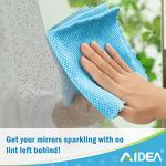 AIDEA Microfiber Glass Cleaning Cloths, 8PK, Premium Microfiber Glass and Window Cleaner, Lint Free Quickly Clean Windows, Glasses, Windshields, Mirrors, Stainless Steel, 12"x12"