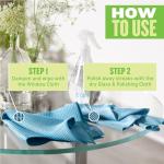 E-Cloth Window Cleaning Cloth - Eco Packaging - Glass Cleaning Cloth, Streak-Free Windows with Just Water, Microfiber Towel Kit for Windows, Car Windshield, Mirrors - Alaskan Blue