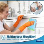 Streak Free Miracle Cleaning Cloth Easy Clean Microfiber Window Mirror Glass Stainless Steel Lint Free Dish Cloth Wine Polishing Towel,Reusable, 12'' x 16'', Pack of 8, Blue