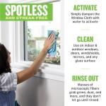 E-Cloth Window Cleaning Cloth - Eco Packaging - Glass Cleaning Cloth, Streak-Free Windows with Just Water, Microfiber Towel Kit for Windows, Car Windshield, Mirrors - Alaskan Blue