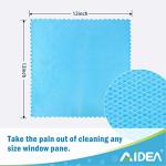AIDEA Microfiber Glass Cleaning Cloths, 8PK, Premium Microfiber Glass and Window Cleaner, Lint Free Quickly Clean Windows, Glasses, Windshields, Mirrors, Stainless Steel, 12"x12"