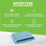 E-Cloth Window Cleaning Cloth - Eco Packaging - Glass Cleaning Cloth, Streak-Free Windows with Just Water, Microfiber Towel Kit for Windows, Car Windshield, Mirrors - Alaskan Blue