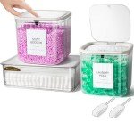 VIMERPA Laundry Pods Container, 3 Pack Laundry Powder Dispenser and Dryer Sheet Holder for Laundry Room Organization Decor, Ribbed Plastic Laundry Pod Beads Detergent Containers for Storage