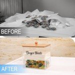 VOTLEVT Acrylic Laundry Pods Contianer and Dryer Sheet Holder Set with Bamboo Lid, Dishwasher Pods Container, Laundry Pods Holder, Laundry Soap Organizer, Laundry Room Organization and Storage