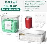 VIMERPA Laundry Pods Container, 3 Pack Laundry Powder Dispenser and Dryer Sheet Holder for Laundry Room Organization Decor, Ribbed Plastic Laundry Pod Beads Detergent Containers for Storage
