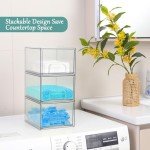 VEGEVIGI Laundry Pods Container and Laundry Detergent Powder Container Set, Dishwasher Pods Holder Set, Dryer Sheet Holder, Laundry Room Organization and Storage for Booster Beads, 3 PACK