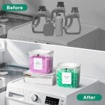 VIMERPA Laundry Pods Container, 3 Pack Laundry Powder Dispenser and Dryer Sheet Holder for Laundry Room Organization Decor, Ribbed Plastic Laundry Pod Beads Detergent Containers for Storage