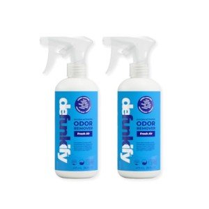 Odor Remover Spray, 16oz (2-Pack). 'Fresh Air' Essential Oil Odor Eliminator for Strong Odors on Fabric, Shoes, Activewear. 'ProvenSafe' Deodorizer for Pets, Kids & Sensitive Gear w/Ionic Silver