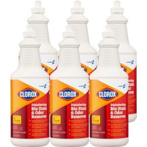 CloroxPro Clorox Disinfecting Bio Stain & Odor Remover Pull Top, 32 Ounces Each, Pack of 6 (Packaging May Vary)