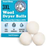 Wool Dryer Balls - Smart Sheep 3-Pack - XL Premium Natural Fabric Softener Award-Winning - Wool Balls Replaces Dryer Sheets - Laundry Balls