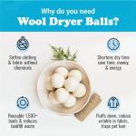 Wool Dryer Balls - Smart Sheep 3-Pack - XL Premium Natural Fabric Softener Award-Winning - Wool Balls Replaces Dryer Sheets - Laundry Balls