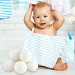 SnugPad Wool Dryer Balls XL Size 6 Pack, Natural Fabric Softener 100% Organic Premium New Zealand Wool, No Fillers, Anti Static, Lint Free, White 6 Count