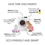 Friendsheep Organic Wool Dryer Balls Pink Purple Hearts 6 Pack XL Premium Reusable Cruelty Free Handmade Fair Trade No Lint Fabric Softener - Lovely Day