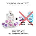 Friendsheep Organic Wool Dryer Balls Pink Purple Hearts 6 Pack XL Premium Reusable Cruelty Free Handmade Fair Trade No Lint Fabric Softener - Lovely Day