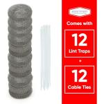 12 Pieces Lint Traps Washing Machine Quality Snares for Laundry and Rust Proof Stainless Steel Mesh with Ties Hose Filter Screen Sock Catcher