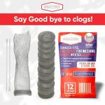 12 Pieces Lint Traps Washing Machine Quality Snares for Laundry and Rust Proof Stainless Steel Mesh with Ties Hose Filter Screen Sock Catcher