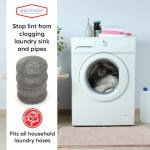 12 Pieces Lint Traps Washing Machine Quality Snares for Laundry and Rust Proof Stainless Steel Mesh with Ties Hose Filter Screen Sock Catcher