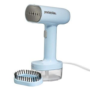 Proctor Silex Compact Travel Iron & Garment Steamer for Clothes, Ready in 45 Seconds for 7 Minutes of Continuous Use, Portable and Lightweight, Vacation Essentials, 1200 Watts, 120 ml Water Tank, Blue