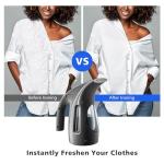 HiLIFE Steamer for Clothes, Portable Handheld Design, 240ml Big Capacity, 700W, Strong Penetrating Steam, Removes Wrinkle, for Home, Office(ONLY FOR 120V)-Black