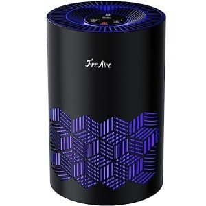 FreAire Air Purifiers for Bedroom, HEPA Air Purifier with RGB Lights Air Purifiers for Pets Dust Smoke Pollen Dander Smell, Portable Air Purifier with Air Filter For Home (Black)