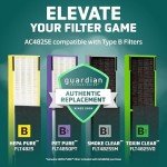 GermGuardian 4-In-1 HEPA Air Purifier for Home, Large Rooms Up To 743 Sq. Ft. with HEPA Air Filter, UC-V Light & Odor Reduction, AC4825E, 22" Tower, Gray