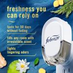 Febreze Plug in Air Freshener, Odor-Fighting Scented Oil Starter Kit, Air Fresheners for Home and Bathroom and Kitchen, Long Lasting for Strong Odors, Ocean Scent, Warmer + 2 Refill
