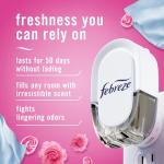 Febreze Plug In Air Freshener, Odor-Fighting Scented Oil Starter Kit, Air Fresheners for Home and Bathroom and Kitchen, Long Lasting for Strong Odors, Downy April Fresh Scent, Warmer + 2 Refill