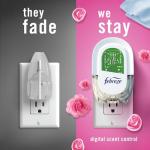 Febreze Plug In Air Freshener, Odor-Fighting Scented Oil Starter Kit, Air Fresheners for Home and Bathroom and Kitchen, Long Lasting for Strong Odors, Downy April Fresh Scent, Warmer + 2 Refill
