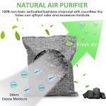 NIYIKOW Charcoal Bags Odor Absorber (Large, 4Pack x 200g), Nature Fresh Bamboo Charcoal Air Purifying Bags, Activated Charcoal Odor Absorber for Home, Car, Closet, Pets, Basement Odor Eliminator -Grey